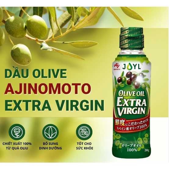 (200ml) Dầu Olive Ajinomoto Extra Virgin Nhật Bản - Dầu Ăn Dặm Cho Bé TiBong Store Tốt Cho Tim Mạch Và Trí Não