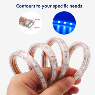 Đèn LED dải 220V RGB thông minh, Băng LED ngoài trời chống nước IP67 có bộ điều khiển ứng dụng Bluetooth, Đèn dây LED đổi màu cho bữa tiệc Giáng sinh Trang trí nhà cửa trong vườn