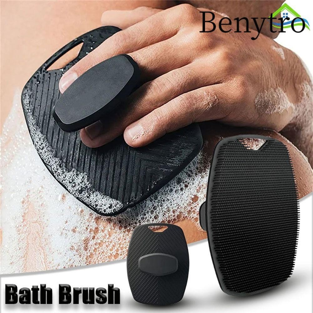 Benytro 1 Bàn Chải Tắm Massage, Bàn Chải Tẩy Tế Bào Chết Silicon Màu Đen Mềm, Sữa Tắm Làm Sạch Toàn Thân Nhẹ Nhàng