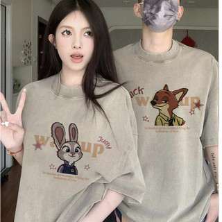 Áo thun cotton unisex cổ tròn tay ngắn, in độc đáo, form baggy cho nam nữ, cặp đôi