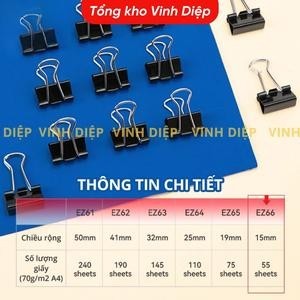Kẹp Giấy Tài Liệu Deli - 12 Chiếc Kẹp Bướm Văn Phòng Phẩm Học Sinh - Nhiều Kích Thước