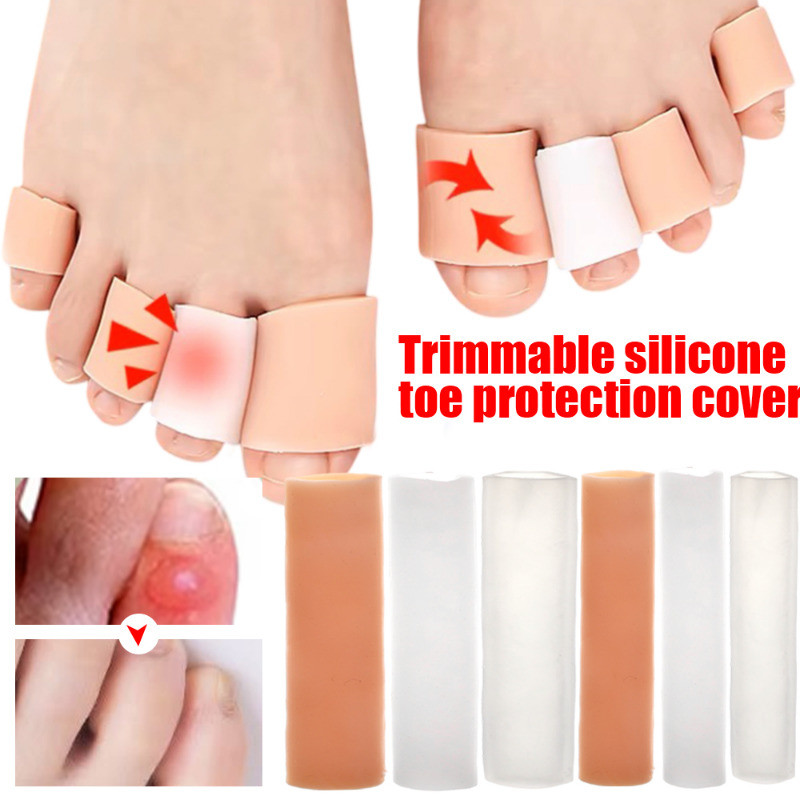 [Đặc sắc] Vỏ bảo vệ ngón chân silicon - Dụng cụ tách ngón chân chân - Bảo vệ ngón tay cái - Tay áo làm móng giảm đau - Phụ kiện chăm sóc ngón tay chân - Co giãn, ngăn ngừa vỉ, chống mài mòn