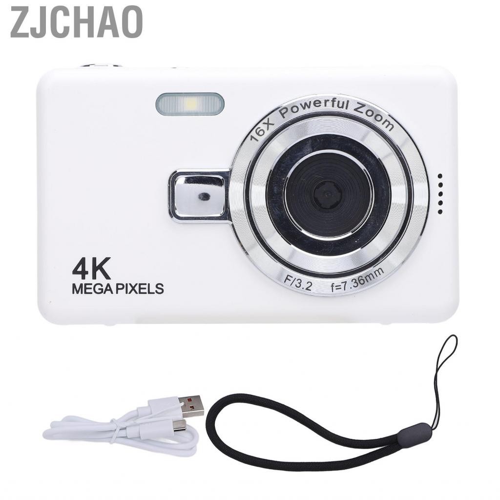 Zjchao Máy ảnh kỹ thuật số Fockety 50MP 2.4in 4K HD Màn hình 1080p 180 ° Flip Video 16x Zoom Anti Shake USB Kids Camcorder Di động Mini cho sinh viên Quà tặng thanh thiếu niên