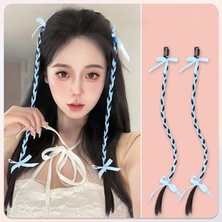 Tóc Giả Tết Lọn Nhỏ Thắt Ruy Băng Có Kẹp Bấm, Tóc Tết Y2K Phong Cách Hàn Quốc (Giá 1 Lọn) HaminStore