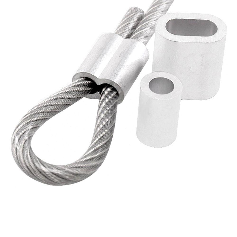 ITRUMPET 10-50 Chiếc Kẹp Cáp, Phần Cứng M1 Đến M12 Uốn Tay, 8 Hình Hai Lỗ Nhôm Cố Định Kẹp Dây Ferrules Dây Thép