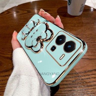 ốp lưng vivo y35 v25 v25 pro Ốp Điện Thoại TPU Silicon Mềm Mạ Điện Gắn Gương Trang Điểm Hình Thỏ 3D Cho vivo y35 v25 v25 pro
