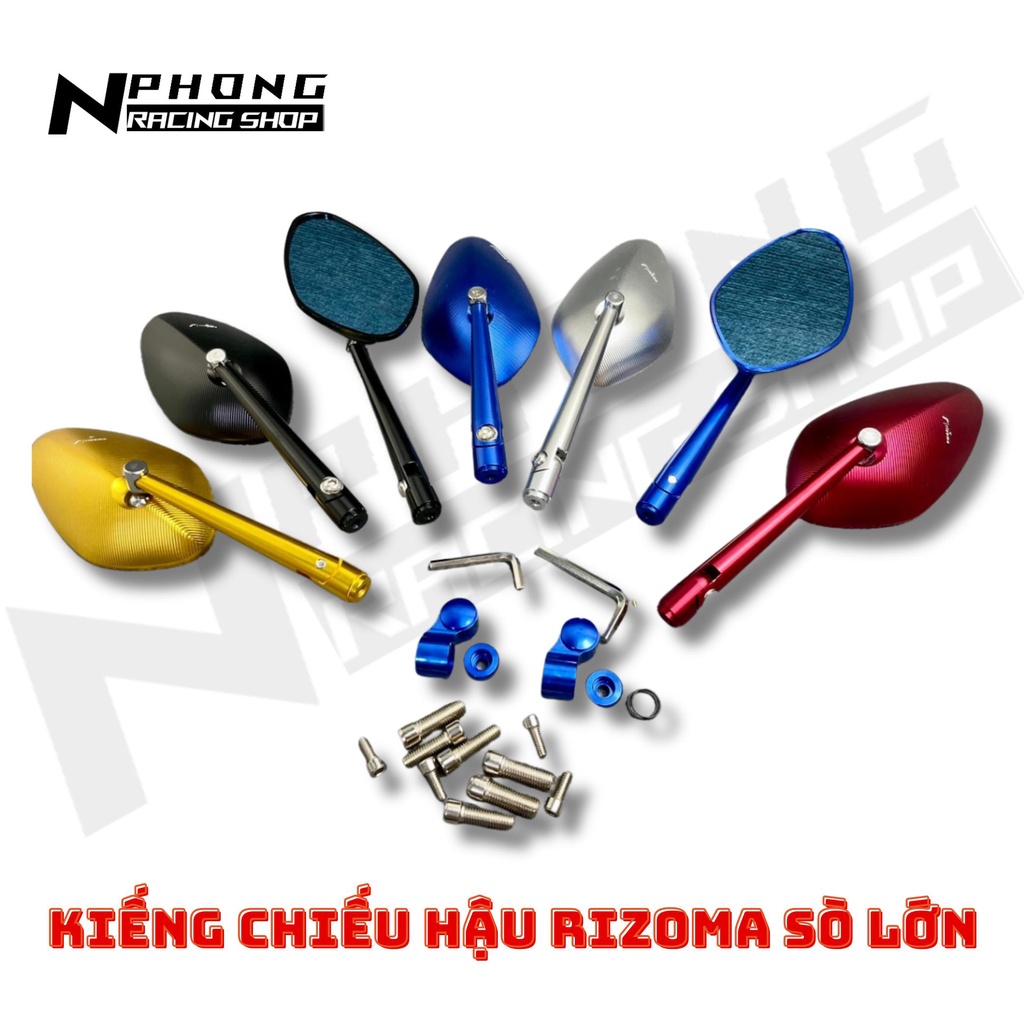 Kiếng KÍNH chiếu hậu Rizoma mẫu sò lớn, gương màu xanh chống chói, kính ...