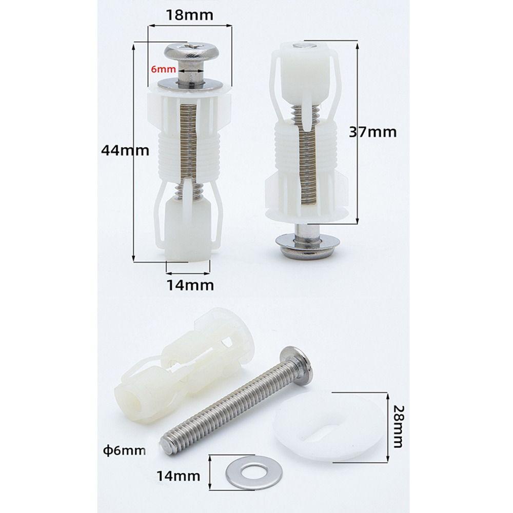 Neaverler Nắp Bồn Cầu Bu Lông Phụ Kiện, Thay Thế Đa Năng Cố Định Vít Bu Lông, Kim Loại Nylon Chất Lượng Cao Màu Trắng Phòng Tắm Đai Ốc Nhà Vệ Sinh