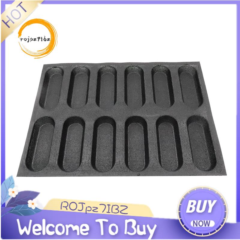 [ROJpz7IBZ] 12 lỗ bằng silicon Baguette Pan-Non-Stick dạng chảo bánh mì kiểu Pháp đục lỗ, Khuôn làm bánh mì nướng, Khuôn làm bánh mì