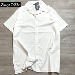 Áo sơ mi trắng bigsize nữ tay ngắn đi học đi làm dành cho nàng  58-95 kg phong cách đơn giãn SMHS