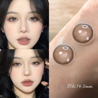 1 Cặp 2 Kính Áp Tròng Màu Nâu Và Xám 14.5mm Cho Cận Thị Hằng Ngày
