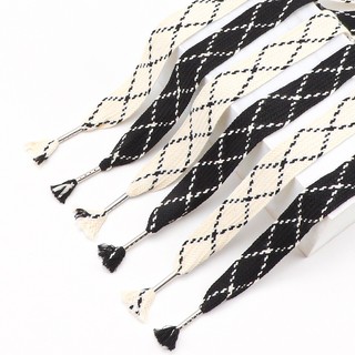 Dây giày mở rộng 2.5CM đen trắng cho thể thao/vải/dép, trang trí 120CM/140CM