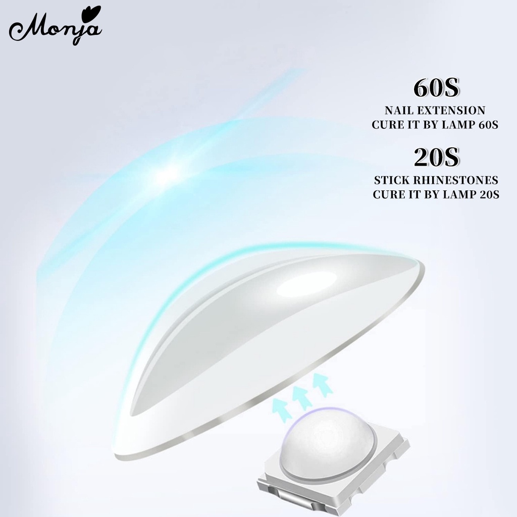 Monja Đèn led uv Sấy Khô Sơn Móng Tay mini Có Màn Hình led Hiển Thị Nhanh Chóng