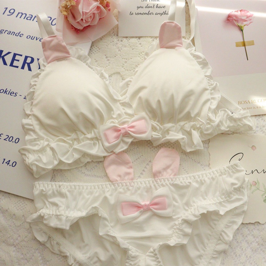 Bộ Đồ Lót Tai Thỏ Dễ Thương Phong Cách lolita Nhật Bản