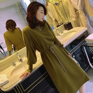 Đầm Dệt Kim Dáng Dài Qua Gối Thời Trang Thu Đông Phong Cách Mới Cho Nữ