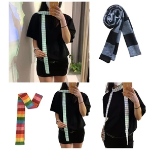 XGB Harajuku Y2K Punk Khăn quàng cổ sọc cầu vồng dành cho mọi lứa tuổi
