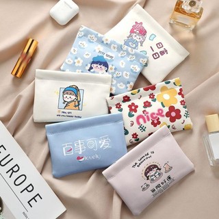 Túi đựng mỹ phẩm Mini FURNIGO, Túi đựng son môi đóng tự động di động, Túi đựng đồ du lịch họa tiết hoạt hình bằng da Pu mềm