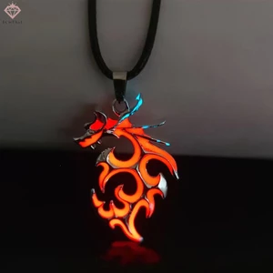 Vòng cổ Mặt Rồng Phát Sáng Trong Đêm Phong Cách punk Cổ Điển Mới
