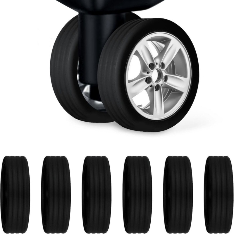 Dasbsug 6 Chiếc Vali Bảo Vệ Bánh Xe Có Chống Mài Mòn Hành Lý Spinner Bánh Xe Case