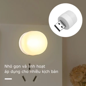 Đèn led usb mini, TH Đèn Ngủ USB Đèn LED Đèn Điện Di Động Đèn Ký Túc Xá Học Sinh Đèn Tròn Mini Cắm Trại Đèn Sạc-GIOVA