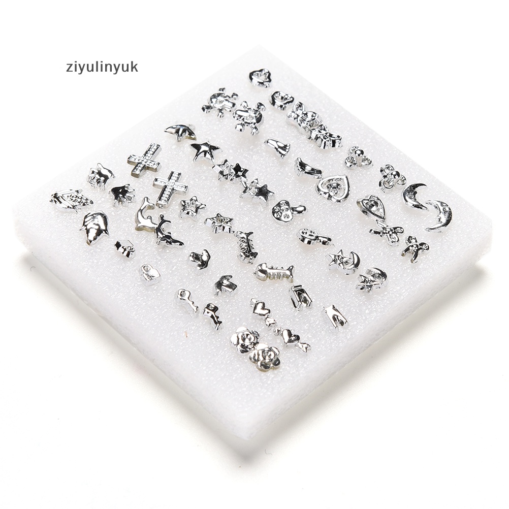 Set 24 Đôi Khuyên Tai Nhựa Mạ Bạc Thời Trang