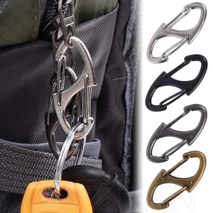 Móc khóa lò xo hợp kim kẽm hạng nặng / Ba lô Carabiner để cắm trại câu cá đi bộ đường dài / Carabiner kép hình chữ S ngoài trời / Móc khóa khóa khóa tự động