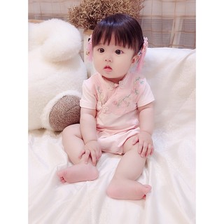 Bộ Áo Liền Quần Kiểu Sườn Xám Trung Hoa Dễ Thương Thời Trang Năm Mới Cho Bé