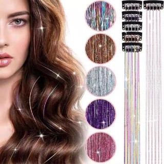 Set 6 Kẹp Tóc Giả Bằng Kim Tuyến Có thể dùng nhiệt Lấp Lánh Mới HaminStore