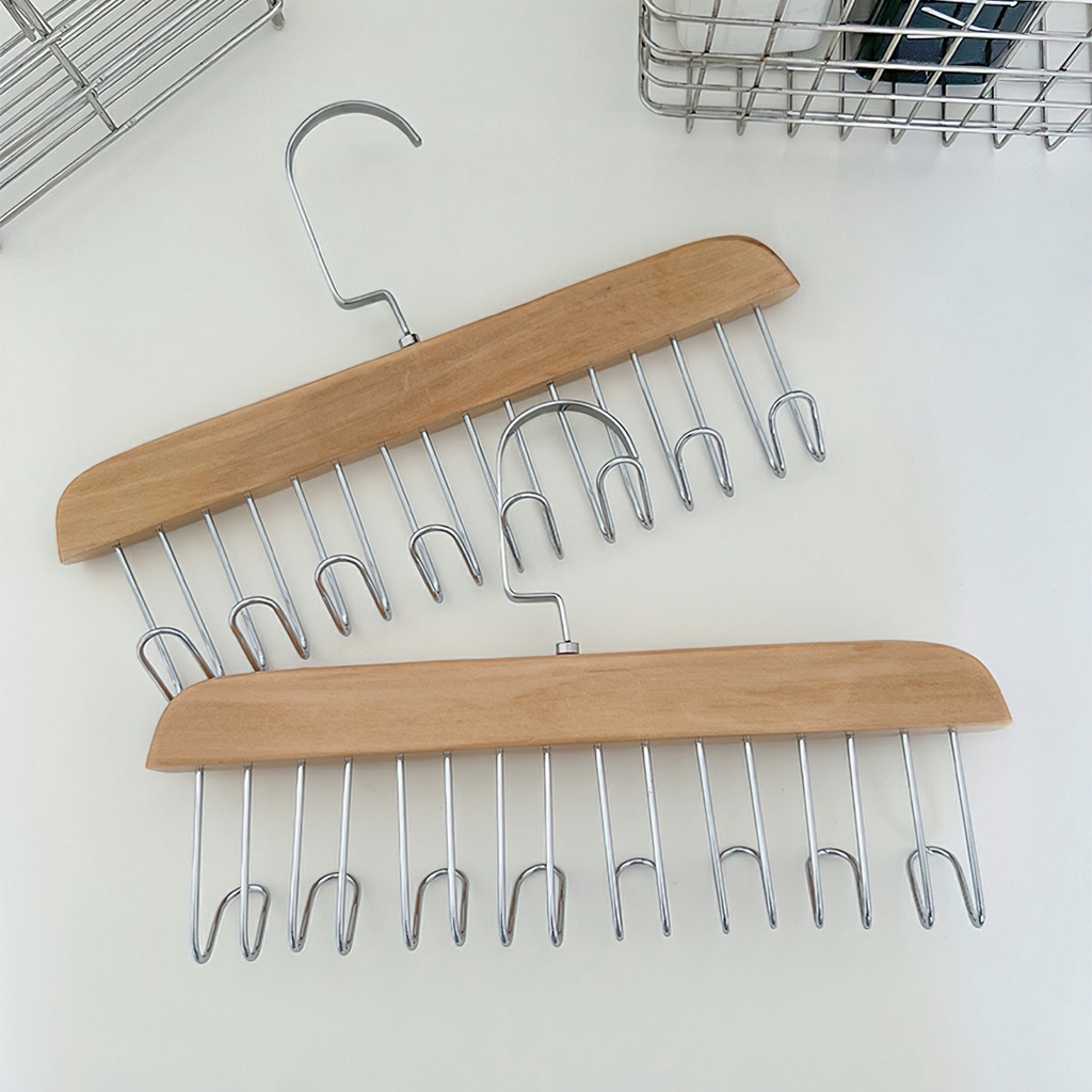Móc Gỗ Treo Đồ Lót, Khăn , Thắt Lưng, Cà Vạt, Áo 2 Dây Đa Năng Tiện Dụng TOOL