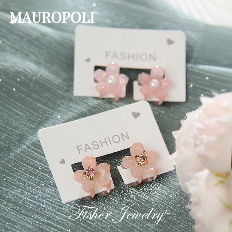Mauropoli Kẹp tóc Acrylic hoa hồng mini cho nữ, kẹp bện trán, giữ tóc gãy nhỏ