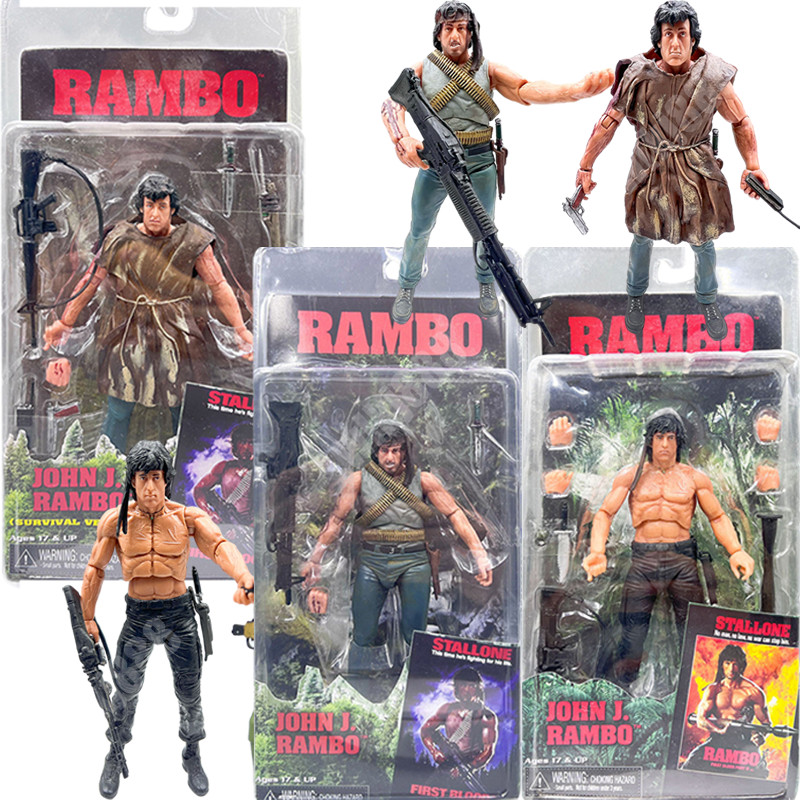 Máy mạch máu đầu tiên của NECA JOHN J. Mô Hình Nhân Vật RAMBO Stallone ...