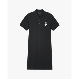 MLB - Đầm polo nữ cổ bẻ tay ngắn mini Heart Piqué_3FOPH0143-50BKS