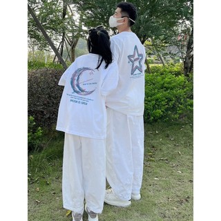 HIIXIIVI Thương Hiệu Mới 100% Cotton Unisex Áo Thun Nữ Tay Ngắn Nam Nữ Baggy Cổ Tròn Rời In Độc Đáo Cặp Đôi Tee