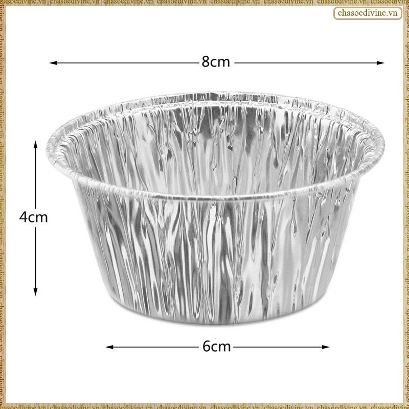 [K O G X] 150 Chiếc Cốc Bánh Cupcake Giấy Nhôm Ramekin Muffin Nướng Bánh, Lớp Lót Muffin Dùng Một Lần, Cốc giữ Ramekin, Chảo nướng bánh Cupcake Nhôm, Cốc nướng bánh Pudding