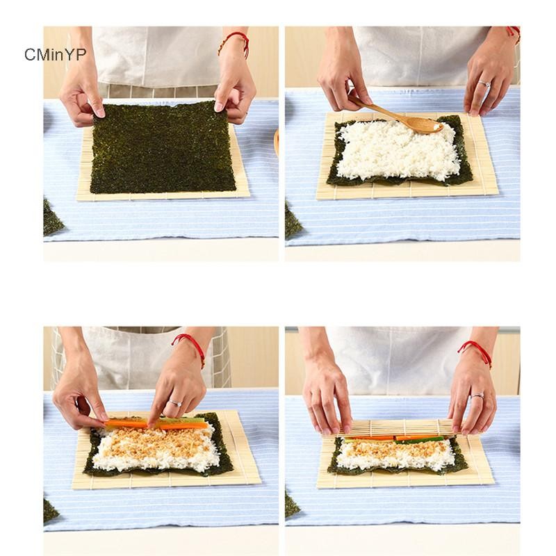 Cminyp Sushi Thảm Tre Bộ Dụng Cụ Làm Cơm Cuộn Khuôn Nhà Bếp DIY Khuôn Con Lăn Mái Chèo Cơm Vinh Quang