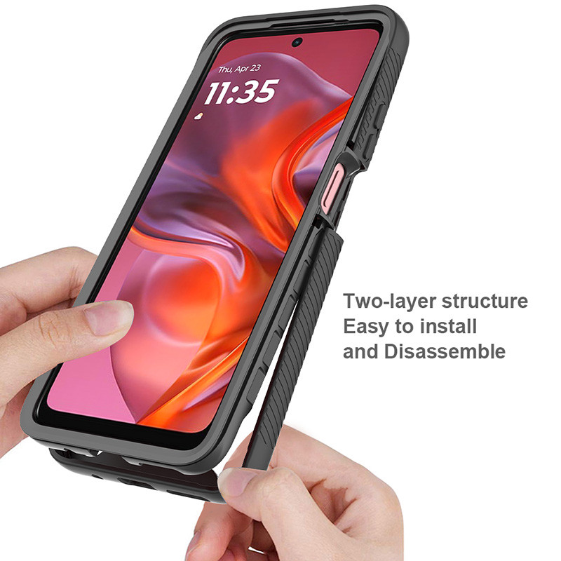 Dành Cho Motorola Moto G05 G15 G35 G55 Full Body Hybrid Chống Trầy Xước Vỏ Bảo Vệ Giáp Chống Sốc