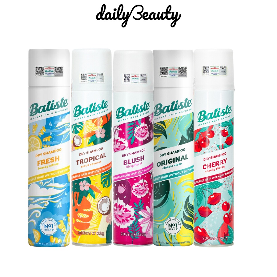 Ảnh Dầu Gội Khô Batiste Dry Shampoo Thơm Mát, Bồng Bềnh 200ml Daily Beauty 3