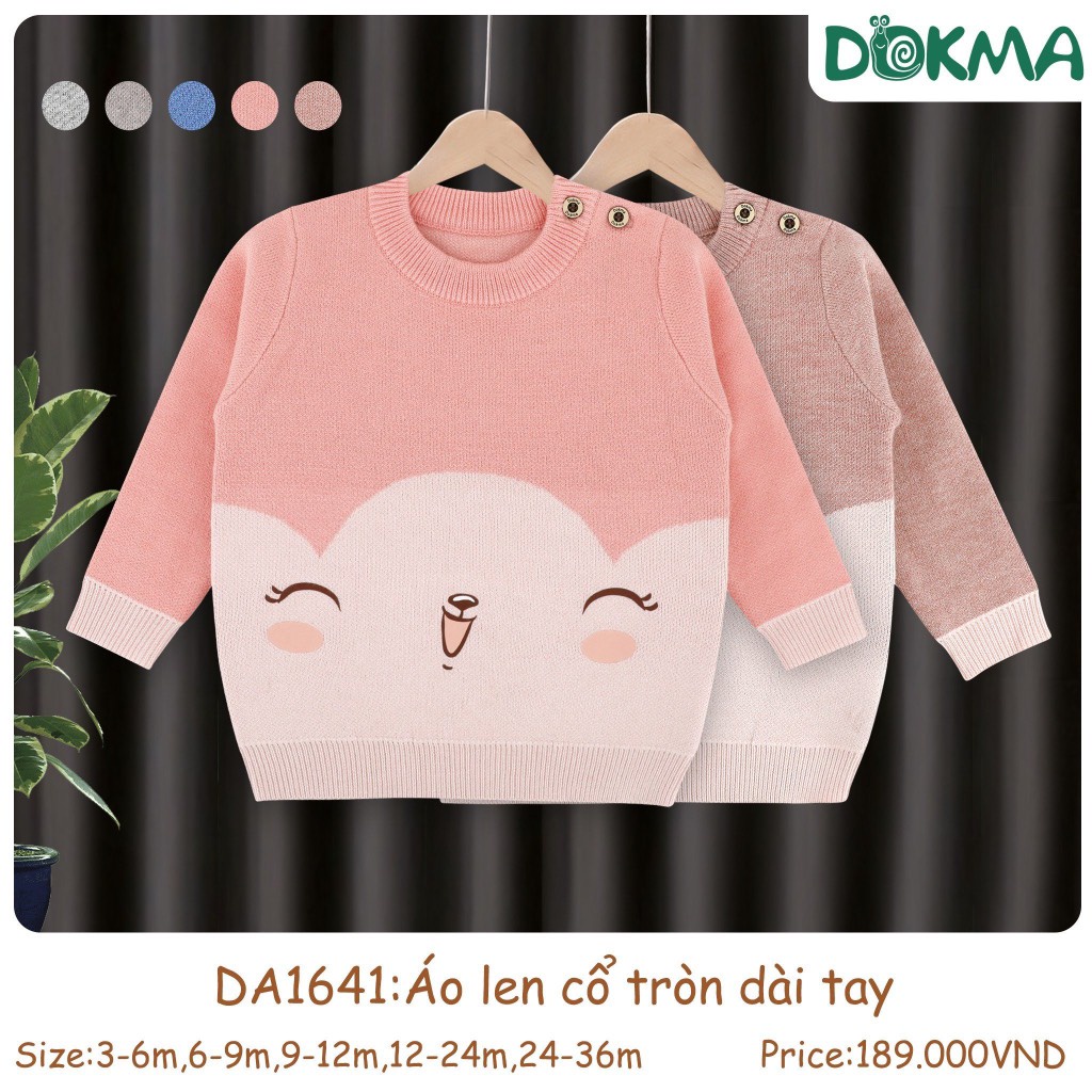 (6-12kg, 3-24M) Áo Len Dokma Cổ Tròn Hình Động Vật Ngộ Nghĩnh DA1640 DA1641