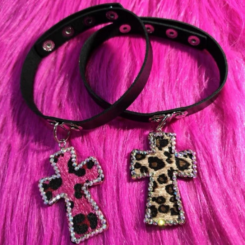 Vòng Cổ choker In Chữ king y2k Và Da Báo Phong Cách hip hop Thời Trang Cho Nữ