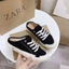 Giày Sục Nữ Zara Đế Độn 2 Màu Đen Kem Siêu Hot