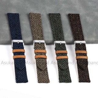 Dây đeo đồng hồ bằng da thật bằng nylon 18mm 20mm 22mm Vintage Nylon Dây đeo đồng hồ Dây đeo chéo lông thú Vòng đeo tay nam nữ Retro Phát hành nhanh Dây đeo đồng hồ đeo tay