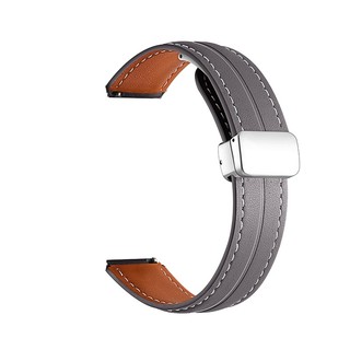 Dây Đeo Bằng Da Khóa Nam Châm 20 / 22mm Cho Đồng Hồ Thông Minh samsung galaxy watch 42mm 46mm / watch 3 4 5 6 series / gear s3
