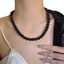XGB Dây Vòng Cổ Ngọc Trai Đen Vòng Cổ Giả Ngọc Trai Choker Xương Đòn