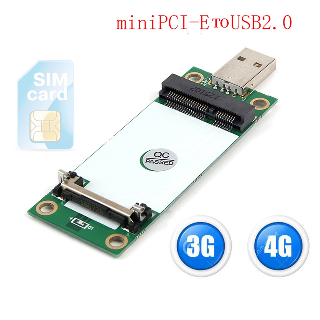 Thẻ Chuyển Đổi Pcie wwan Sang usb 2.0 Kèm Khe Thẻ sim Cho wwan / lte module 3g / 4g huawei em730 / samsung zte