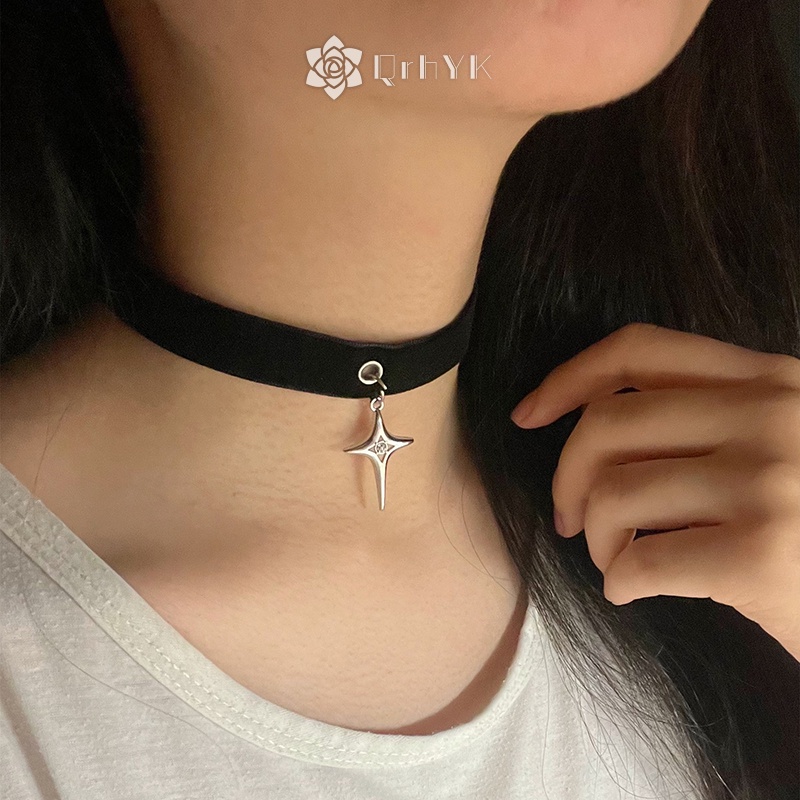 Qr Vòng Cổ choker Mặt Hình Mặt Trăng Phong Cách gothic Thời Trang Cho Nữ Mới