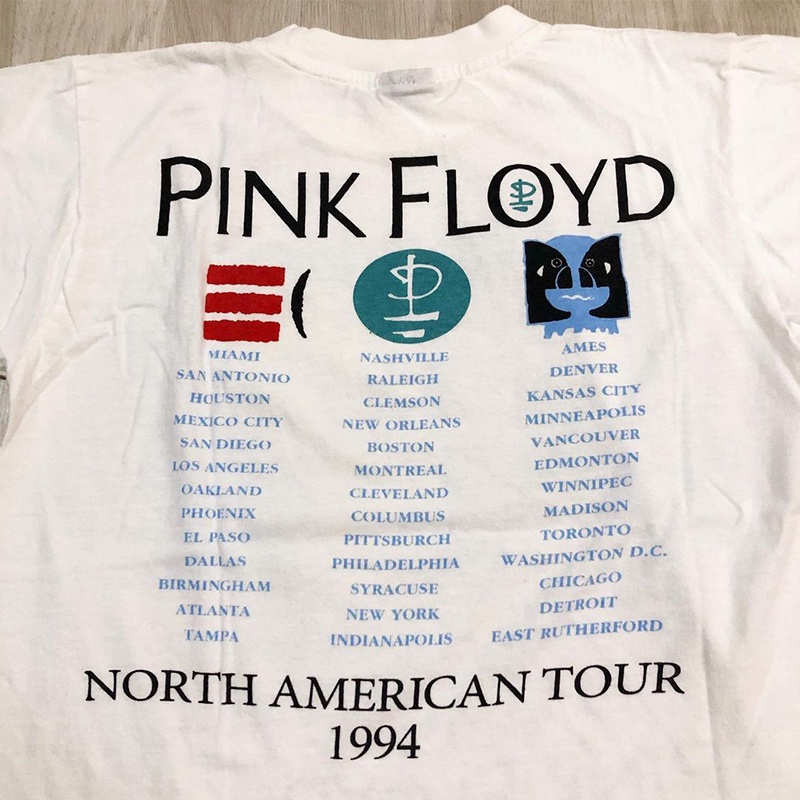 Áo Thun Ngắn Tay In Hình pink floyd Phong Cách vintage