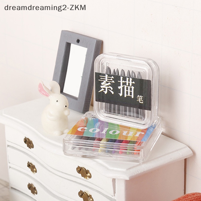 [dreamdreaming] 1 Hộp 1: 12 Nhà Búp Bê Thu Nhỏ Bút Chì Màu Bút Phác Thảo Bút Vẽ Cảnh Trang Trí Nhà Búp Bê Phụ Kiện [zkm]