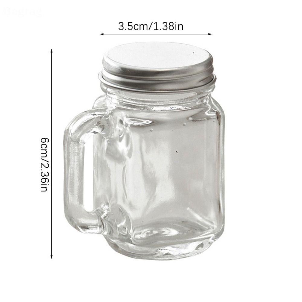 HIGHVIEWLS 1 Cái Chai Thủy Tinh Kín, Tiệc Tại Nhà Thanh Mini Mason Jar Chống Rò Rỉ, Lưu Trữ Rượu Vodka Bền 35ml Có Nắp Chai Nước ép Sữa Cà Phê Cho Mứt Mật Ong