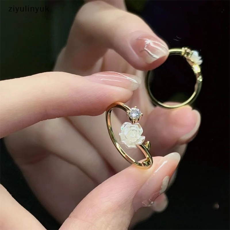 Vòng Tay / Dây Chuyền / Nhẫn Mở Đính Hoa Trà Và Ngọc Trai ziyulinyuk Thanh Lịch Cổ Điển Có Thể Điều Chỉnh Cho Nữ