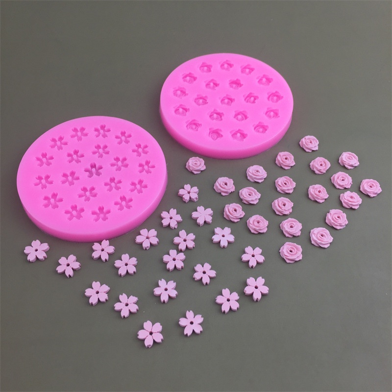 Khuôn Silicone 20 Lỗ Hình Hoa Anh Đào Mini Làm Bánh Diy